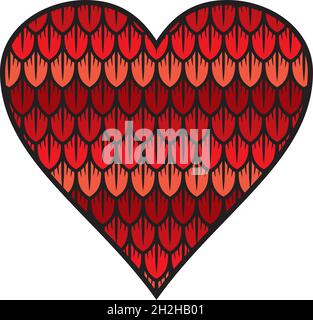 Dragon scales heart vector illustration Stock Vector