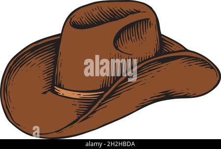 Cowboy hat - vintage engraved vector illustration Stock Vector