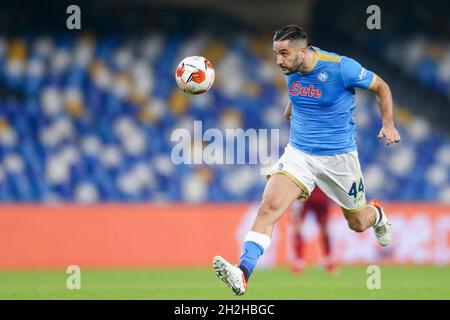 SSC Napoli's Greek defender  Konstantinos Manolas during europa league match SSC Napoli - Legia Warsaw, at the Diego Armando Maradona stadium, southern Italy, on October 21, 2021. Stock Photo