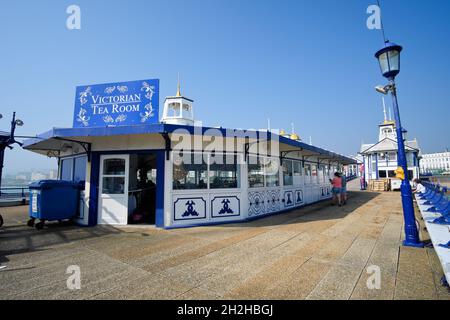 Victorian Tea Rooms on Eastbourne Pier, Sussex, UK Stock Photo - Alamy