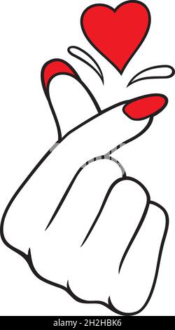 Finger heart (I love you) vector illustration Stock Vector