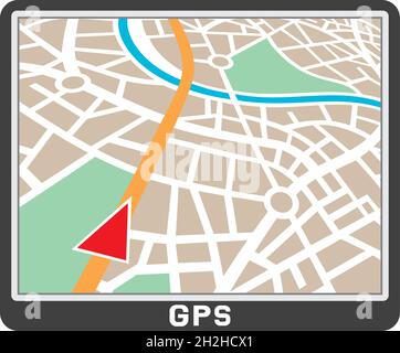 GPS navigation display vector illustration Stock Vector