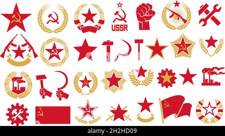 Socialism emblem (a symbol of communism , wreath of wheat and star ...