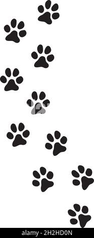Dog paw prints track vector illustration Stock Vector