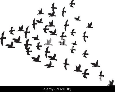 A flock of flying birds. Vector illustration Stock Vector Image & Art ...
