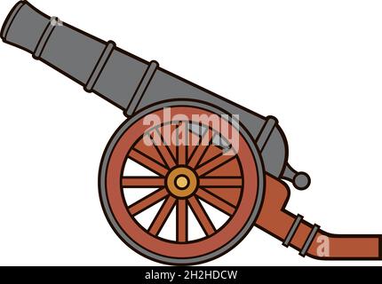 Ancient or pirate cannon vector illustration Stock Vector