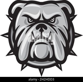 Angry bulldog head vector illustration Stock Vector