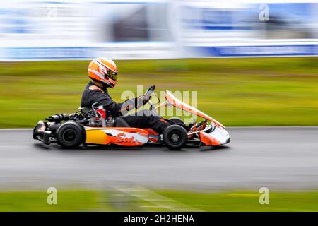 Go kart track “circuit de l'Europe “ in Sotteville sous le Val (northern France) Stock Photo