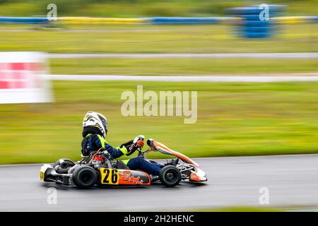 Go kart track “circuit de l'Europe “ in Sotteville sous le Val (northern France) Stock Photo