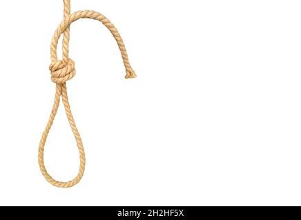 Rope loop closeup isolated on white background Stock Photo