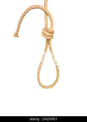 Rope loop closeup isolated on white background Stock Photo