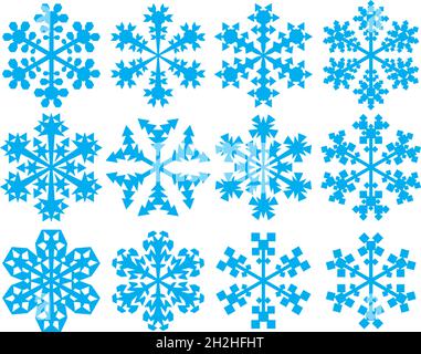 Collection of snowflakes vector illustration Stock Vector