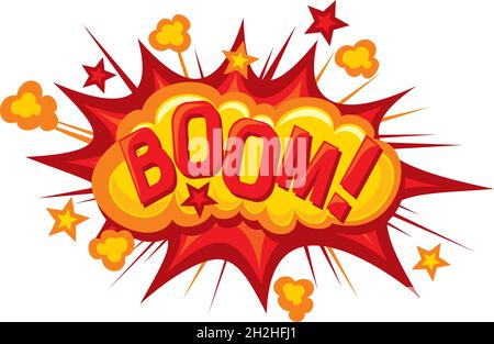 Cartoon - boom (Comic book explosion) vector illustration Stock Vector