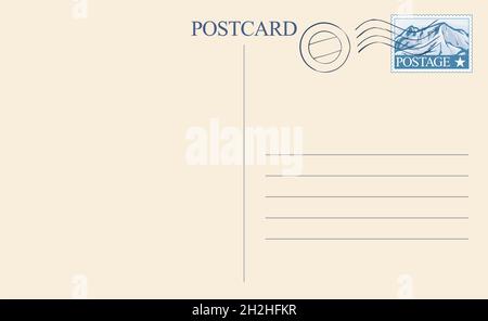 Empty postcard template. Design of blank post card back Stock Vector Image  & Art - Alamy