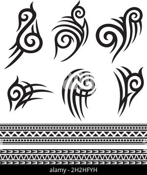 tattoo tribal icons set vector illustration Stock Vector