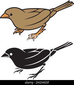Sparrow - small bird vector illustration Stock Vector