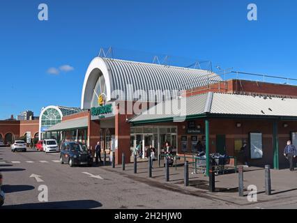 The Morrisons store in Peckham, southeast London, UK. Part of the Aylesham centre - currently the site of controversial redevelopment plans. Stock Photo