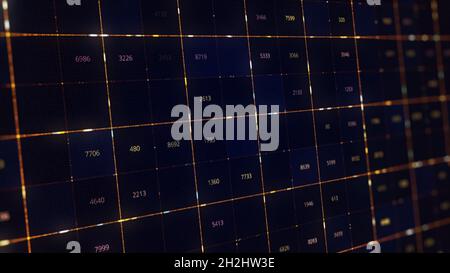 Abstract digital background with matrix of numeric values. Futuristic big data, information technology concept, motion graphics for abstract data cent Stock Photo