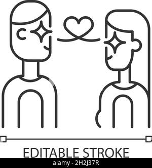 Love at first sight linear icon Stock Vector