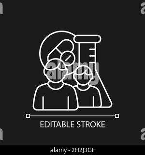 Multi-arm multi-stage trials white linear icon for dark theme Stock Vector