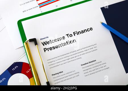 Presentation Personal Finance Report Spreadsheet Plannnig Statistics Stock Photo