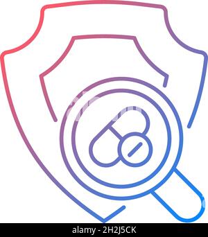 Checking safety of new drugs gradient linear vector icon Stock Vector