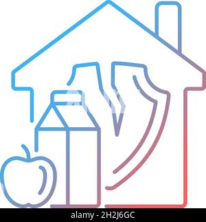 Food insecurity gradient linear vector icon Stock Vector