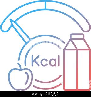 Insufficient calories consumption gradient linear vector icon Stock Vector