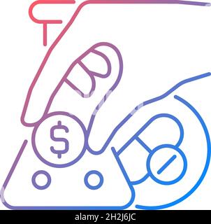 Crowdfunding for medical trials gradient linear vector icon Stock Vector