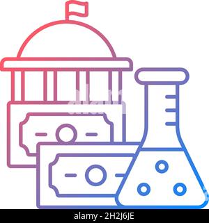 Government funding of research gradient linear vector icon Stock Vector