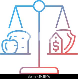 Food justice gradient linear vector icon Stock Vector