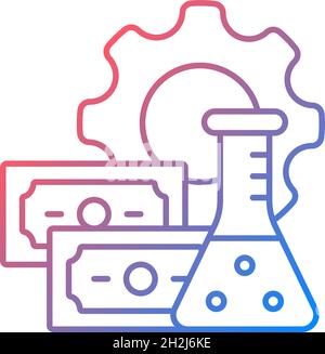 Investment into drug development gradient linear vector icon Stock Vector