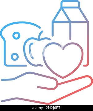 Food donation gradient linear vector icon Stock Vector