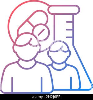 Multi-arm multi-stage trials gradient linear vector icon Stock Vector