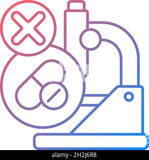 Failed research gradient linear vector icon Stock Vector