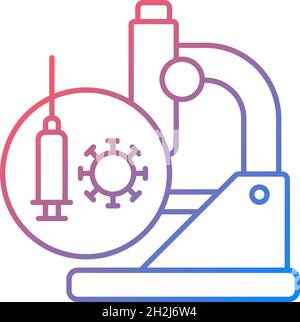 Testing vaccines gradient linear vector icon Stock Vector