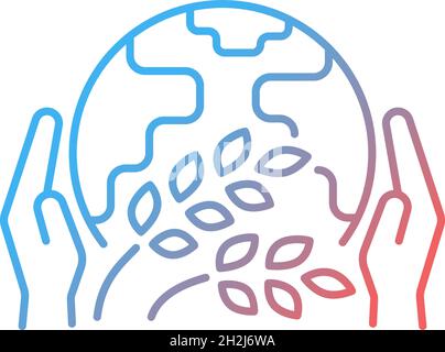 Hunger relief organization gradient linear vector icon Stock Vector
