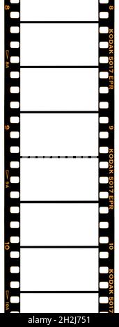 35mm movie film strip with soundtrack and blank frames Stock Photo