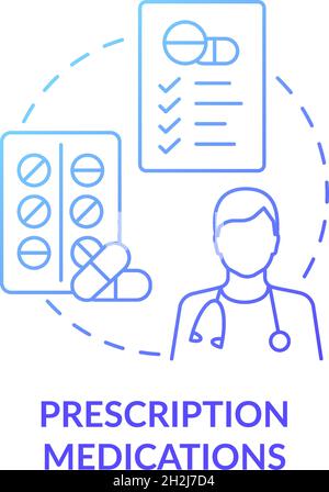 Prescription medications blue gradient concept icon Stock Vector