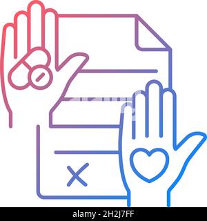 Informed consent gradient linear vector icon Stock Vector