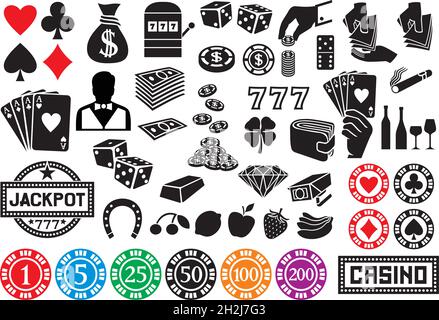 Casino or gambling icons vector illustration Stock Vector