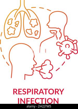 Respiratory infection red gradient concept icon Stock Vector