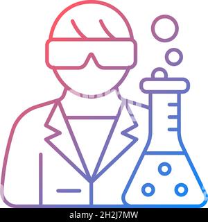 Medical researcher gradient linear vector icon Stock Vector