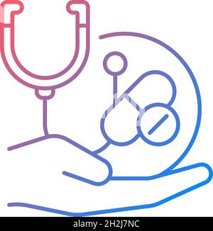 Improving treatment gradient linear vector icon Stock Vector