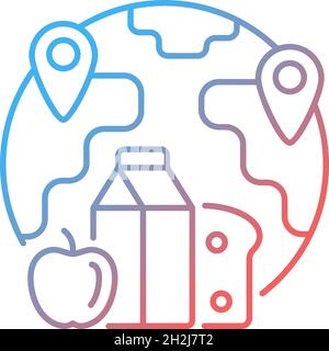 Food allocation gradient linear vector icon Stock Vector