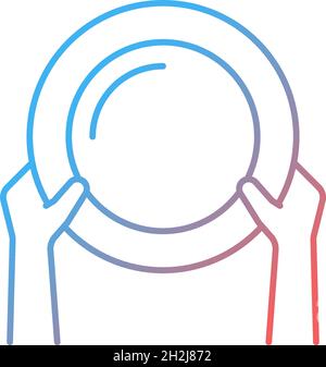 Asking for food gradient linear vector icon Stock Vector