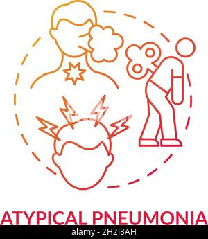 Atypical pneumonia red gradient concept icon Stock Vector