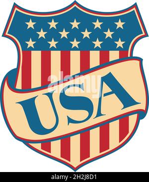 UNITED STATES OF AMERICA shield (patriotic symbol) Stock Vector