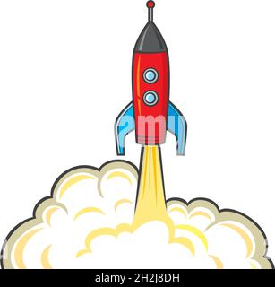 Space rocket - startup concept vector illustration Stock Vector