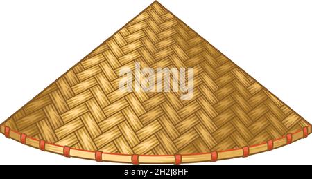 Asian or Chinese conical straw hat vector illustration Stock Vector